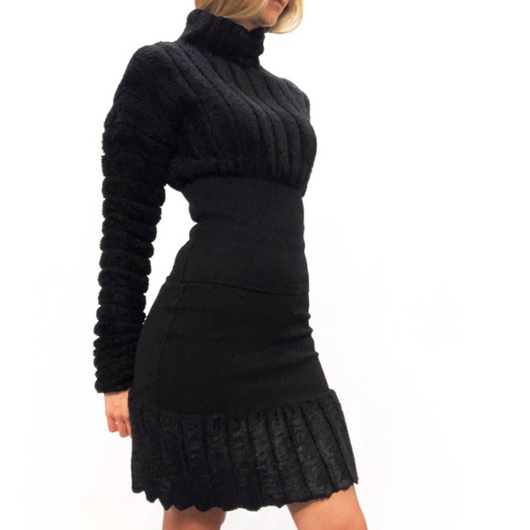Alaia Dresses & Skirts - SOLD Alaïa 1991 Black Chenille Skirt Set XS